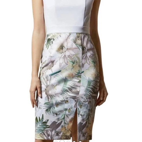NWT Ted Baker Hanalee Woodland Printed Cap Sleeve Bodycon Dress Size 10 Sheath - Picture 5 of 15